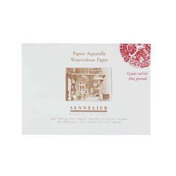 Склейка для акварелі Sennelier, 20 аркушів, гаряче пресування, 300 г/м, 21x14,8 см N139837 фото