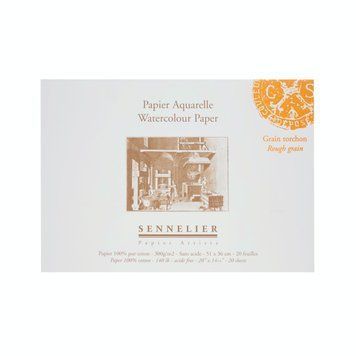 Склейка для акварелі Sennelier, 20 аркушів, крупне зерно, 300 г/м, 51x36 см N139852 фото