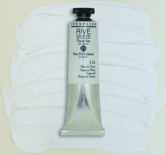 Олійна фарба Rive gauche 40 мл, Титановий білий (Titanium White) 651 фото