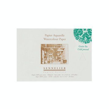 Склейка для акварелі Sennelier, 20 аркушів, холодне пресування, 300 г/м, 21x14,8 см 1048 фото
