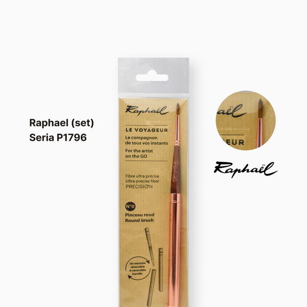 Пензель круглий Raphael Le Voyageur, Precision №0, мідний, зворотній P1796.0 фото