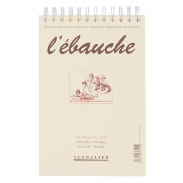 Блокнот на спіралі для ескізів та нарисів Ebauche Sennelier, 130 аркушів, 90 г/м, 16x24 см 509 фото