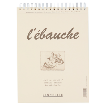 Блокнот на спіралі для ескізів та нарисів Ebauche Sennelier, 130 аркушів, 90 г/м, 24x32 см N136224 фото