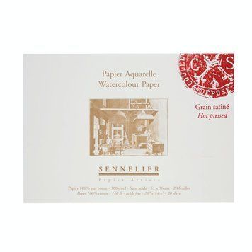 Склейка для акварелі Sennelier, 20 аркушів, гаряче пресування, 300 г/м, 51x36 см N139832 фото